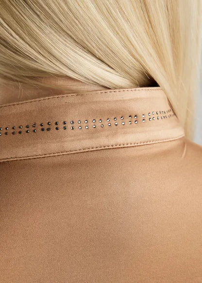 MoBlair Polo con Gun Metal crystals - Latte