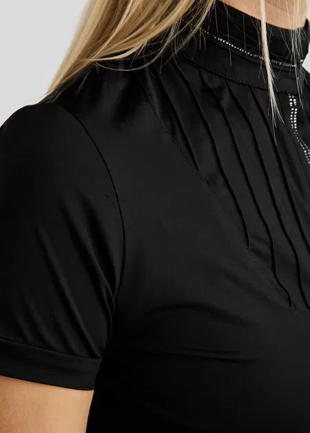 MoZitta REFINED Camiseta Técnica con Gun Metal Crystals - Negro