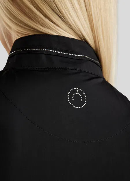 MoZitta REFINED Camiseta Técnica con Gun Metal Crystals - Negro