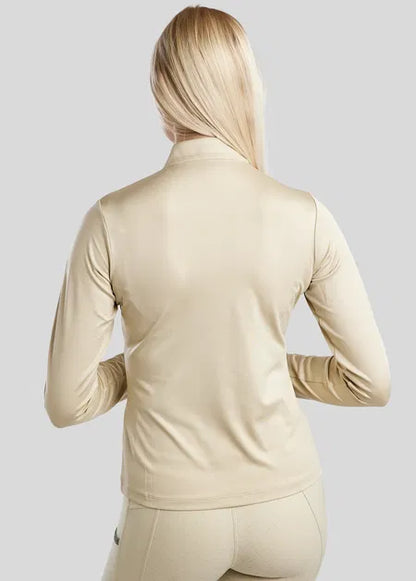 MoGaia Polo manga larga con detalles Gun Metal Caviar - Warm Grey Beige