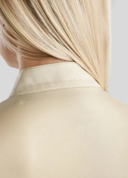 MoGaia Polo manga larga con detalles Gun Metal Caviar - Warm Grey Beige