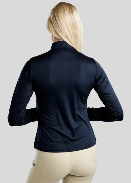 MoGaia Polo manga larga con detalles Gun Metal Caviar - Navy