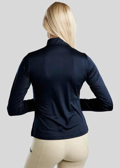 MoGaia Polo manga larga con detalles Gun Metal Caviar - Navy