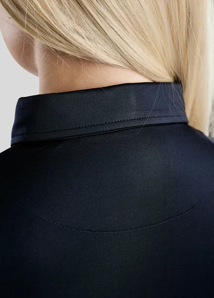 MoSusan Polo manga larga con Rosegold Logo - Navy