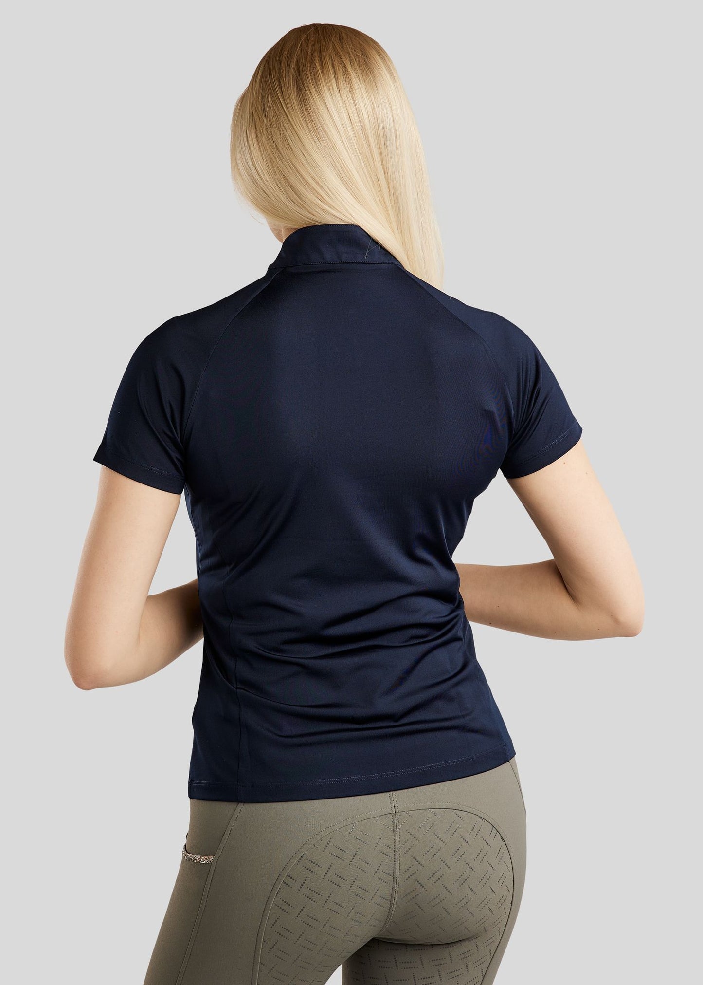MoLila polo con detalles Champagne Crystal Tape - Navy