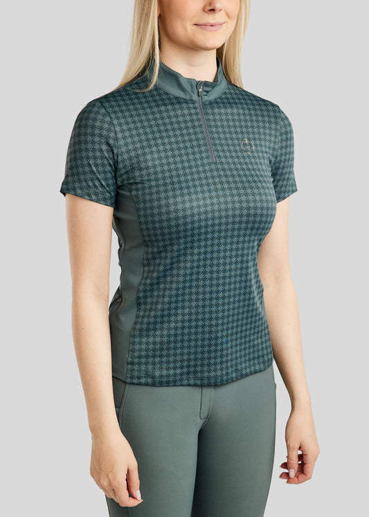 MoHannah polo pata de gallo print - Jade