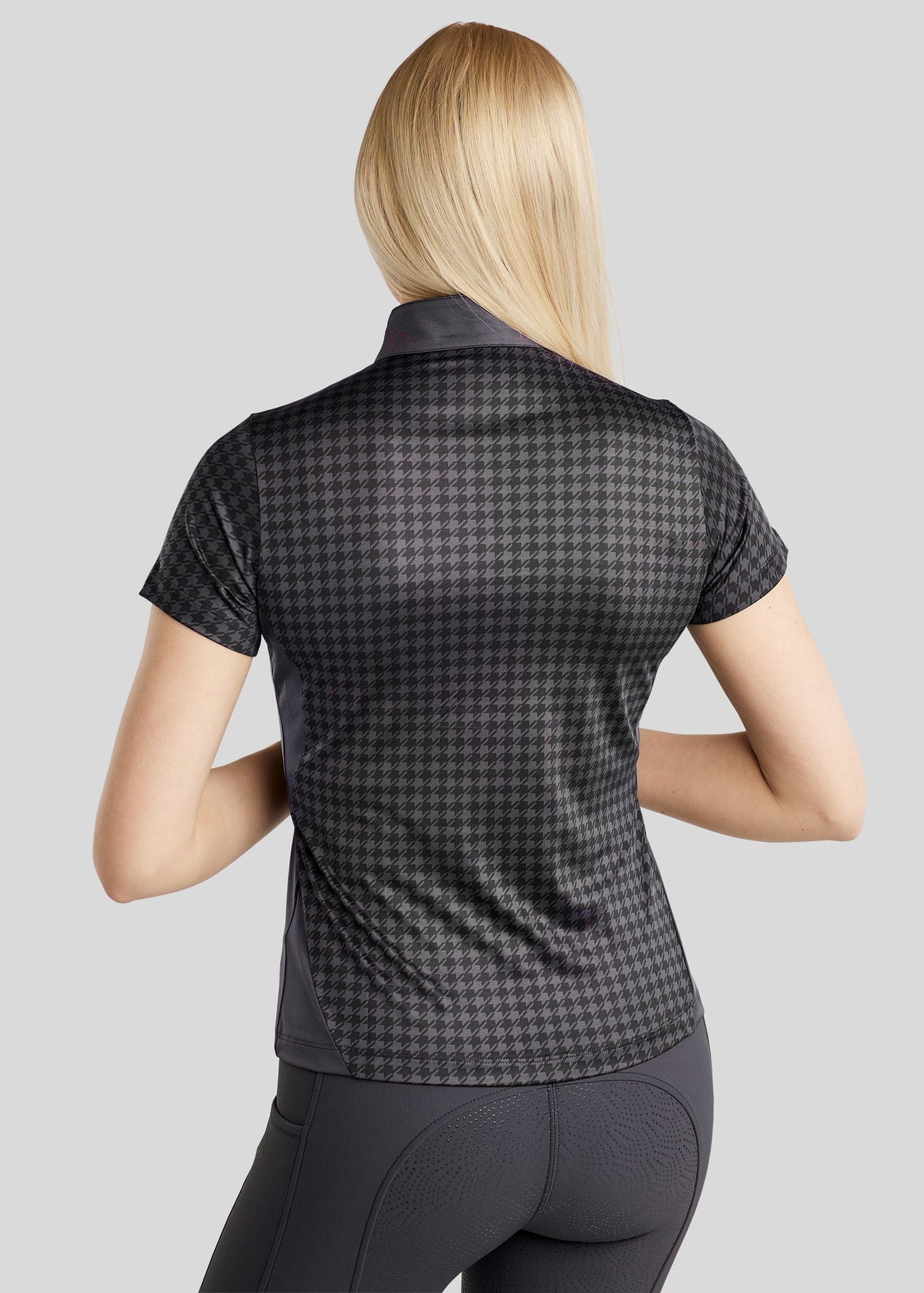 MoHannah polo pata de gallo print - Slate Grey