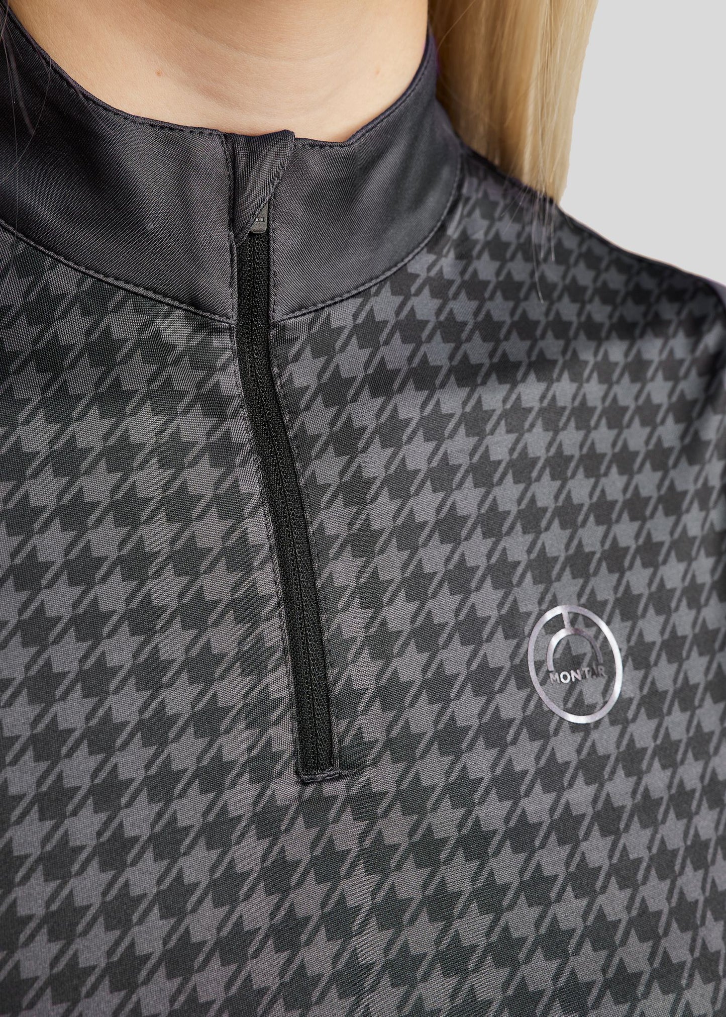 MoHannah polo sin mangas pata de gallo print - Slate Grey