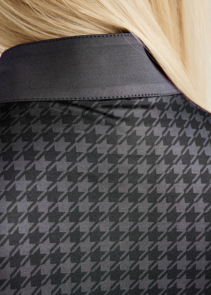 MoHannah polo sin mangas pata de gallo print - Slate Grey
