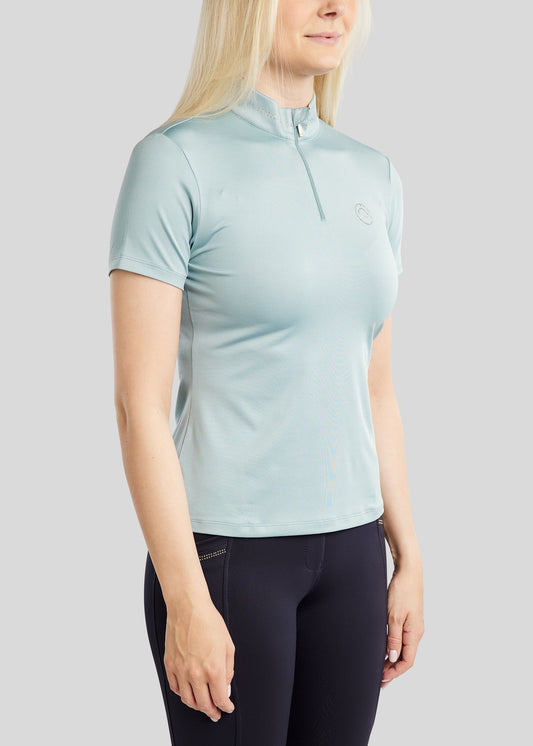 MoBlair polo técnico con brillis Champagne - Stone Blue