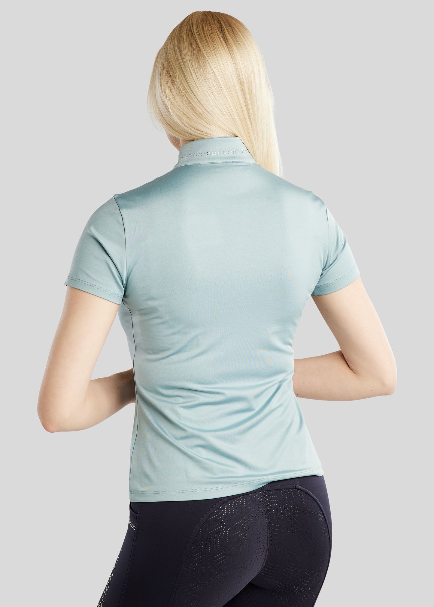 MoBlair polo técnico con brillis Champagne - Stone Blue