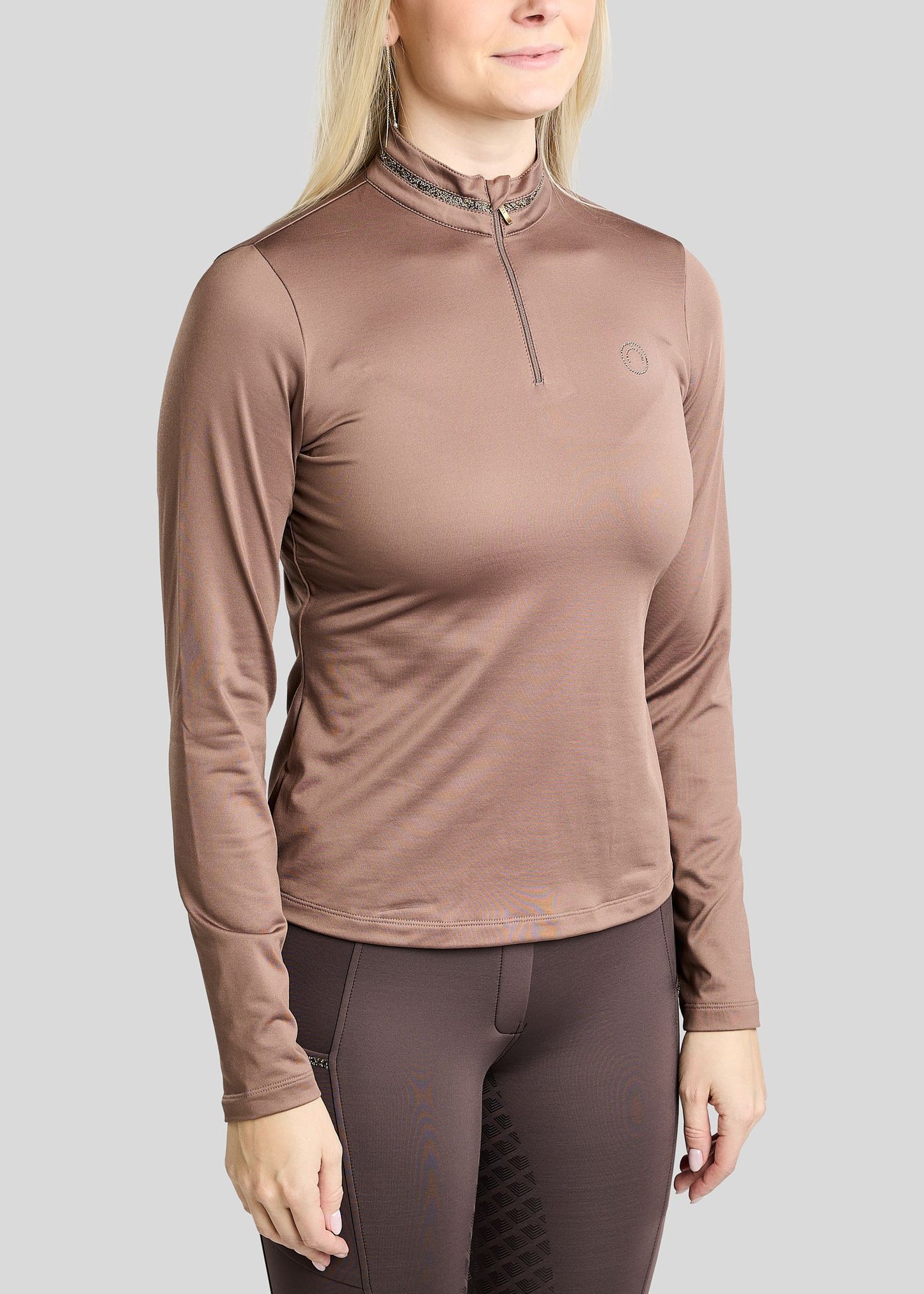 MoVeronica Thermo polo Golden Quarz manga larga - Nougat Brown
