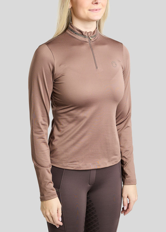 MoVeronica Thermo polo Golden Quarz manga larga - Nougat Brown