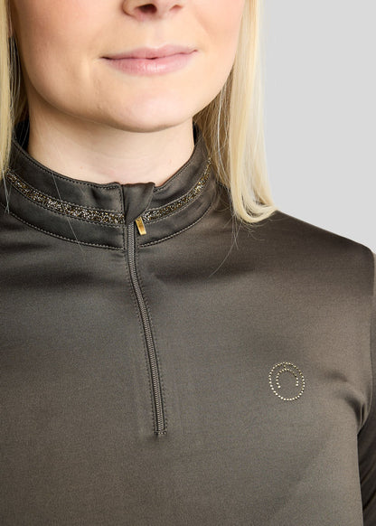MoVeronica Thermo polo Golden Quarz manga larga - Forest Green