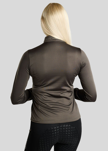 MoVeronica Thermo polo Golden Quarz manga larga - Forest Green