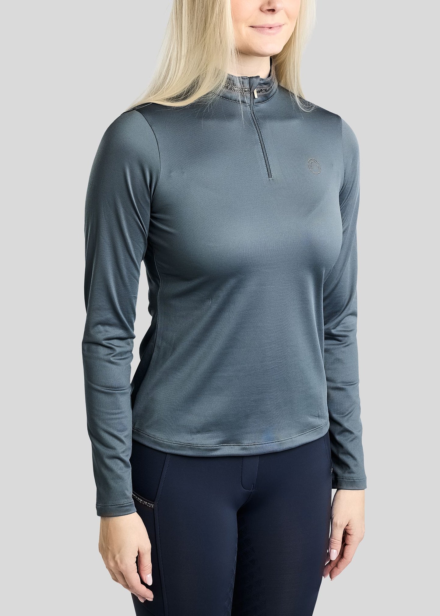 MoVeronica Thermo polo Golden Quarz manga larga - Dark Slate