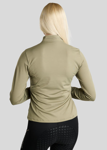 MoEverline Polo manga larga - Dusty Green