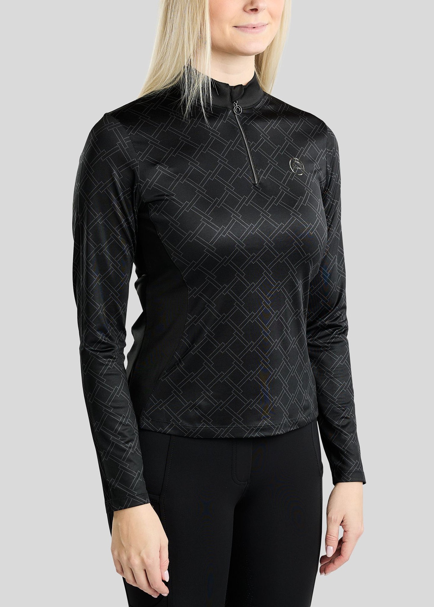 MeLeia Polo Ternet Lumber Check manga larga - Negro
