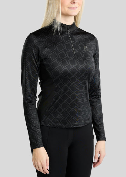 MeLeia Polo Ternet Lumber Check manga larga - Negro