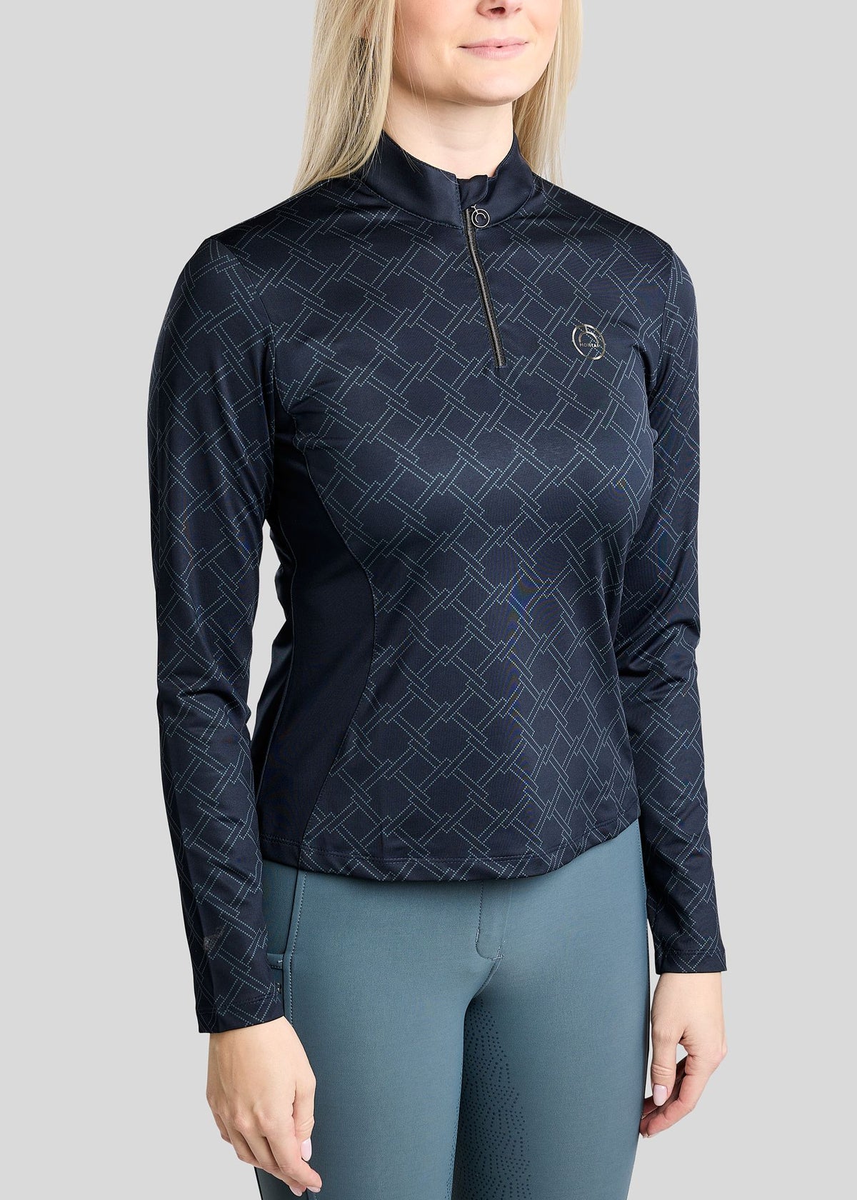 MeLeia Polo Ternet Lumber Check manga larga - Navy