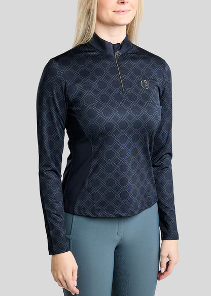 MeLeia Polo Ternet Lumber Check manga larga - Navy