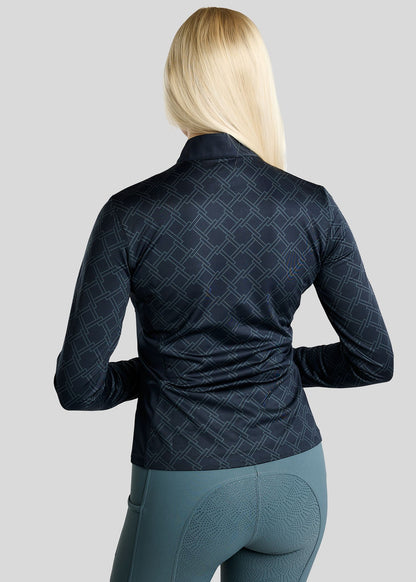MeLeia Polo Ternet Lumber Check manga larga - Navy