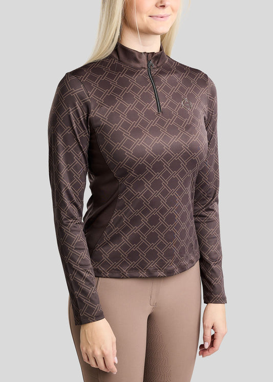 MeLeia Polo Ternet Lumber Check manga larga - Black Peony