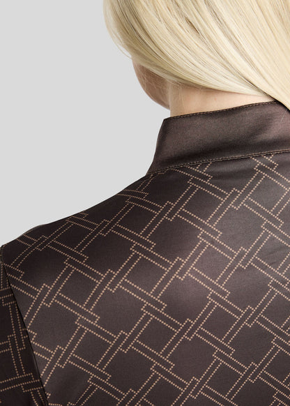 MeLeia Polo Ternet Lumber Check manga larga - Black Peony