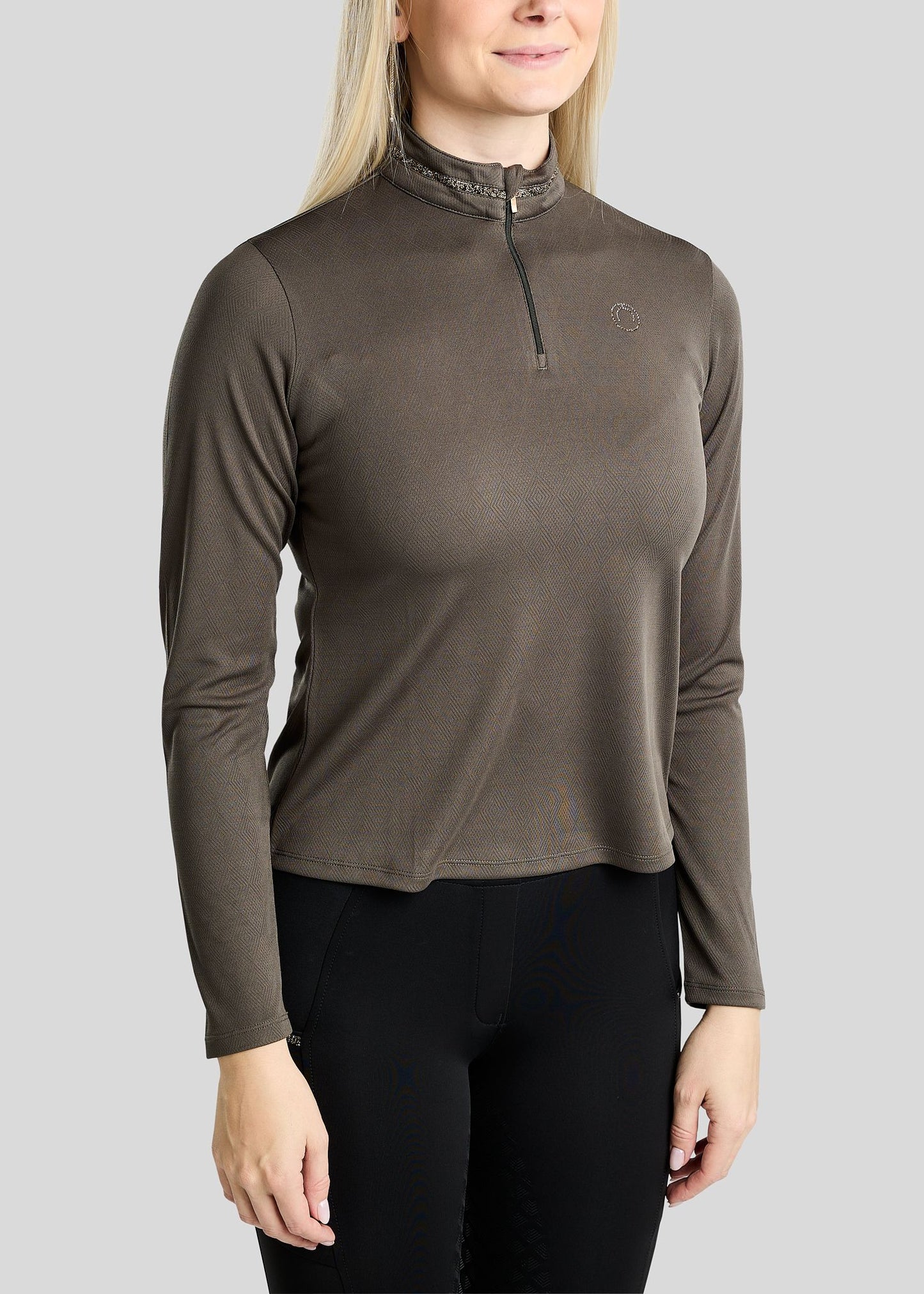 MoEkta Polo Jacquard manga larga - Forest Green