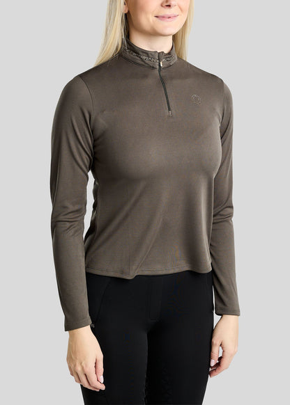 MoEkta Polo Jacquard manga larga - Forest Green
