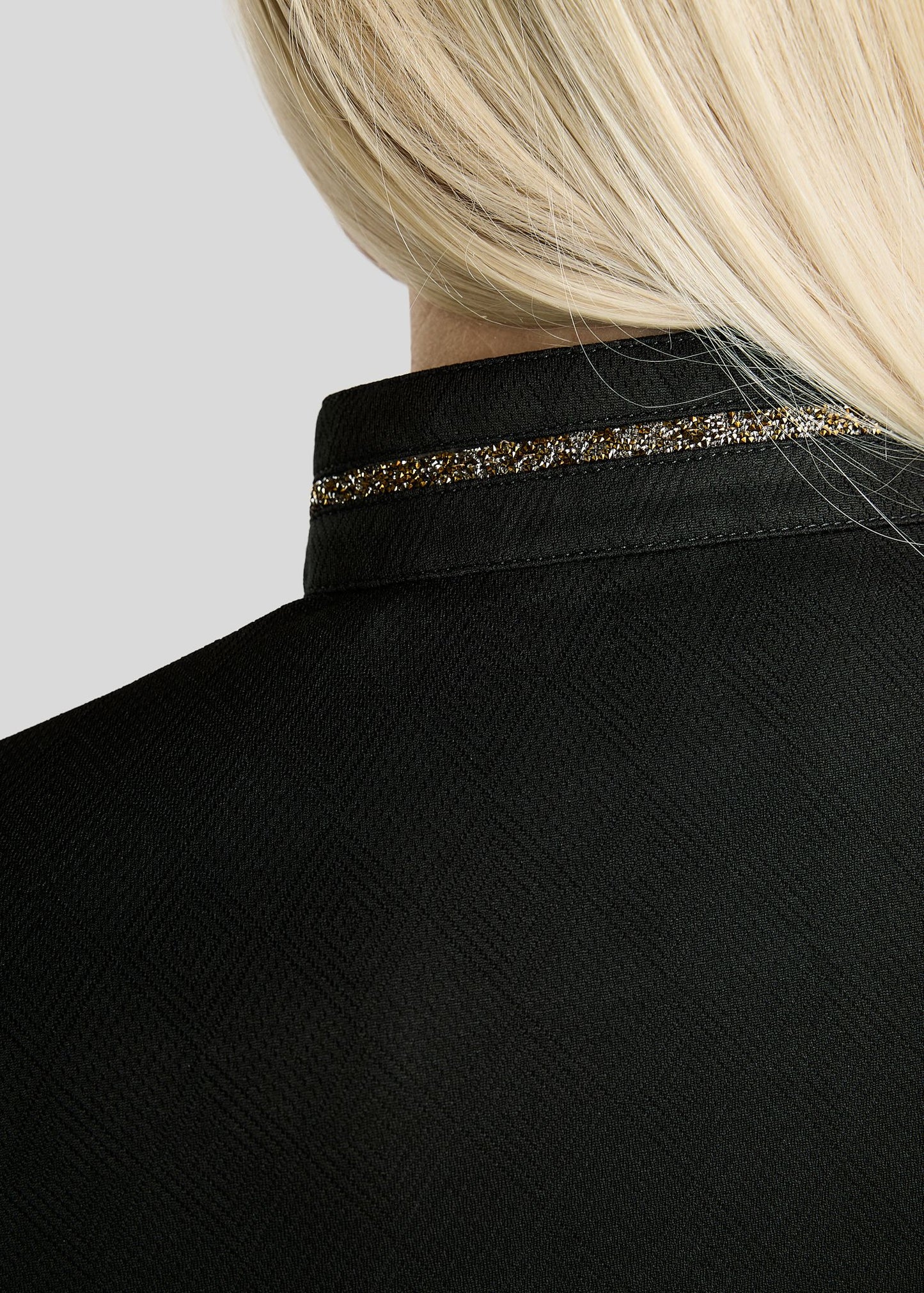 MoEkta Polo Jacquard manga larga - Negro