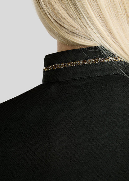 MoEkta Polo Jacquard manga larga - Negro