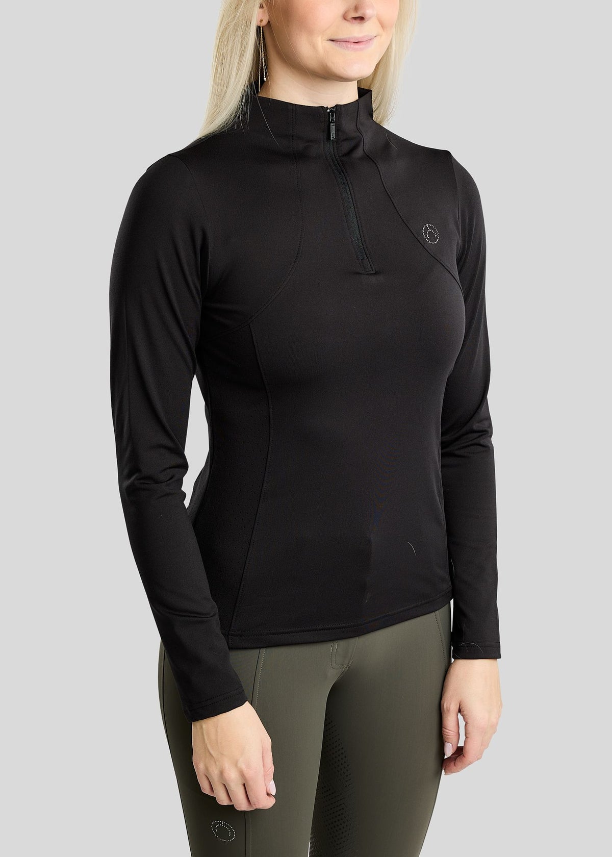 MoZida polo REFINED manga larga - Negro