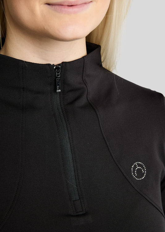MoZida polo REFINED manga larga - Negro