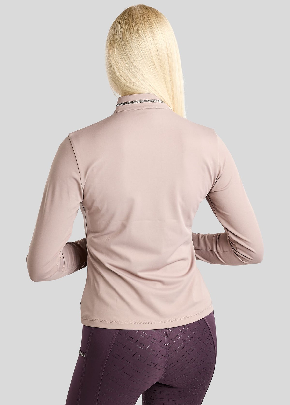 MoMaisy polo manga larga con detalles Gun Metal - Pearl Grey