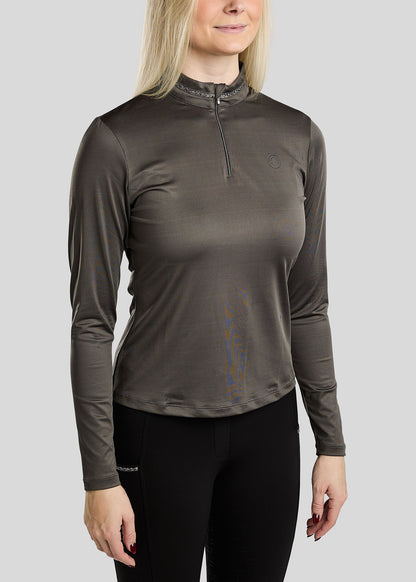 MoMaisy polo manga larga con detalles Gun Metal - Gris