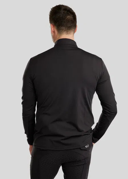 MoEric Polo de manga larga con cremallera - Negro