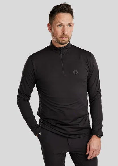 MoEric Polo de manga larga con cremallera - Negro