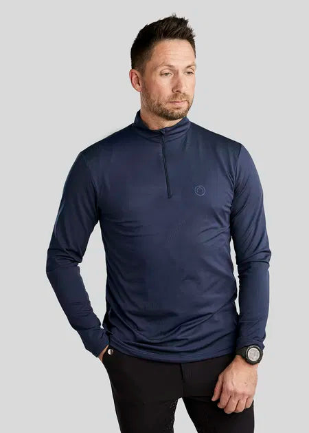 MoEric Polo de manga larga con cremallera - Navy