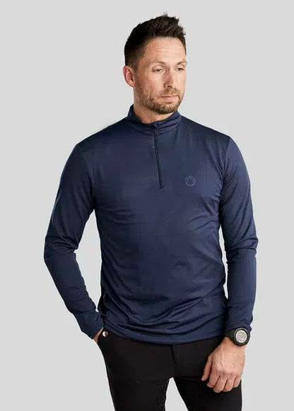MoEric Polo de manga larga con cremallera - Navy