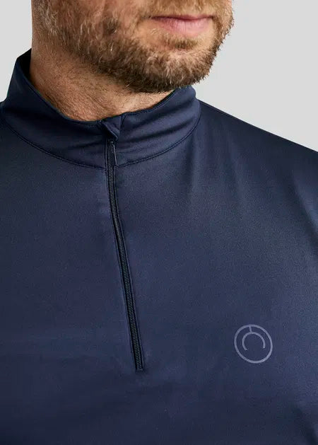 MoEric Polo de manga larga con cremallera - Navy