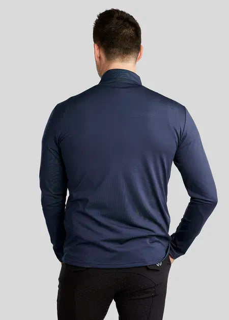 MoEric Polo de manga larga con cremallera - Navy
