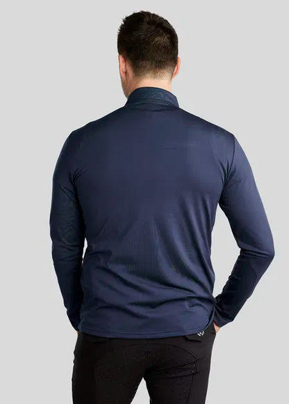 MoEric Polo de manga larga con cremallera - Navy
