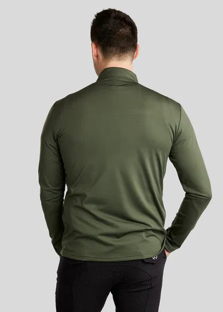 MoEric Polo de manga larga con cremallera - Olive