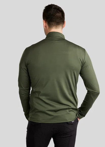 MoEric Polo de manga larga con cremallera - Olive