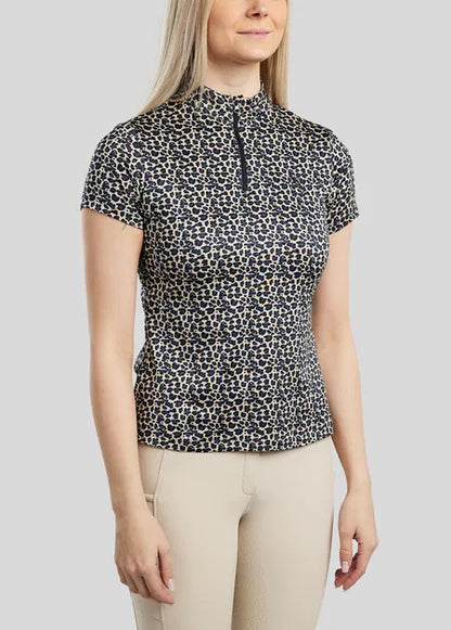 Junior MoLeonora Leo Print polo técnico - Dark Slate