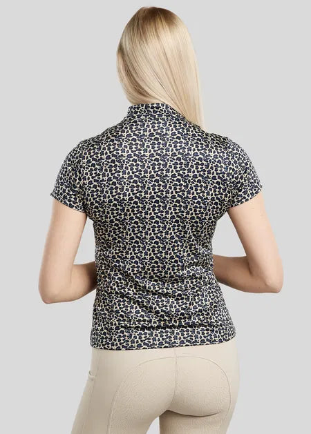 Junior MoLeonora Leo Print polo técnico - Dark Slate