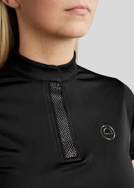 Junior MoBriella polo con Gun Metal Crystal - Negro