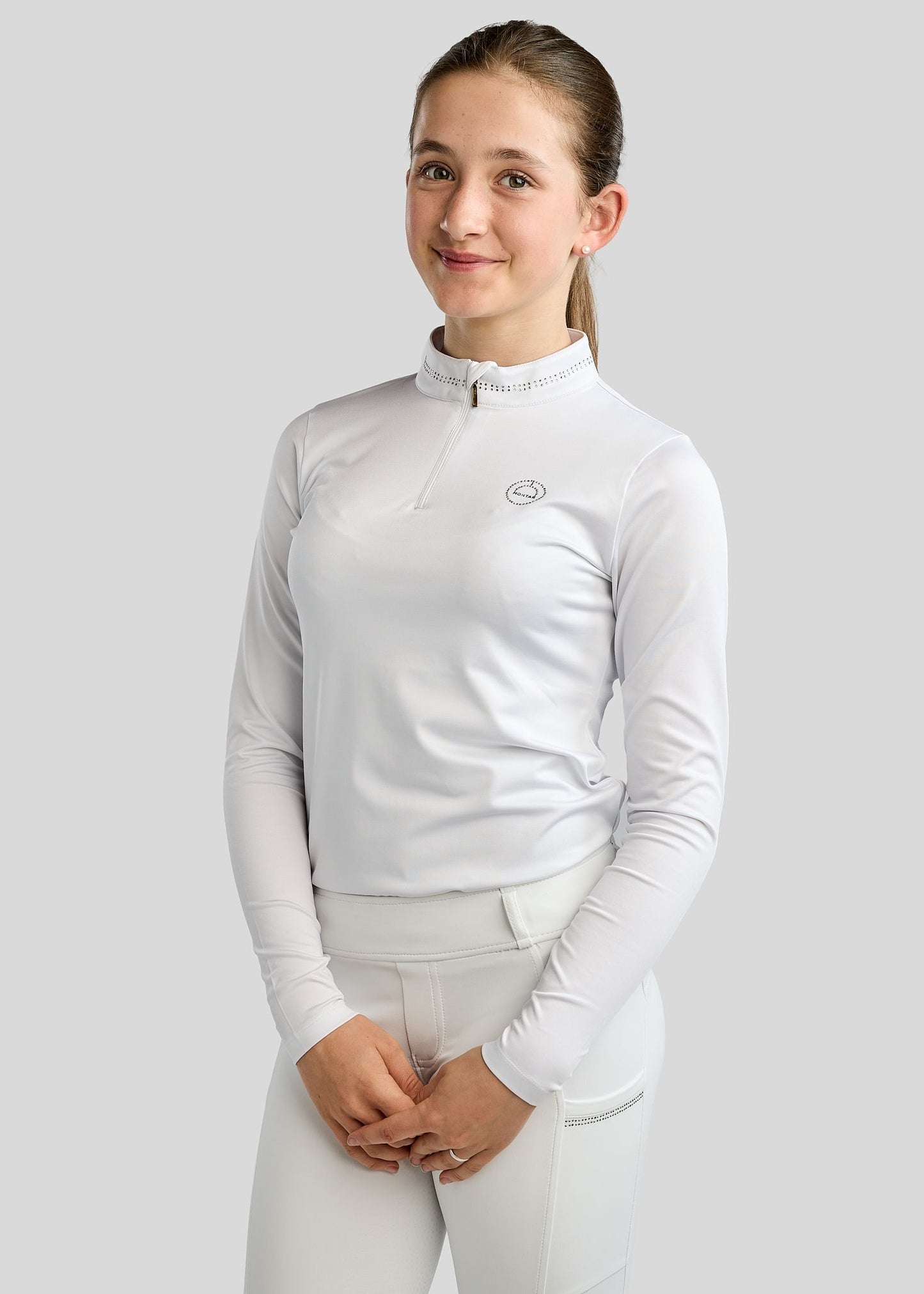 MoEverline Junior Polo Golden Quarz manga larga - Blanco