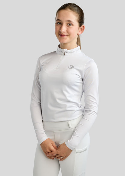 MoEverline Junior Polo Golden Quarz manga larga - Blanco